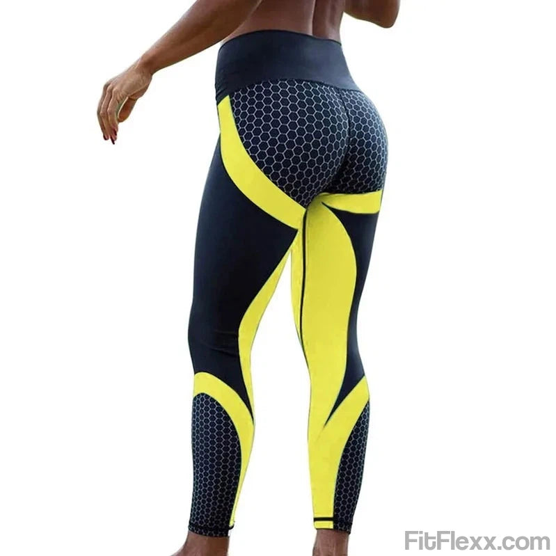 Women Honeycomb Printed Yoga Pants